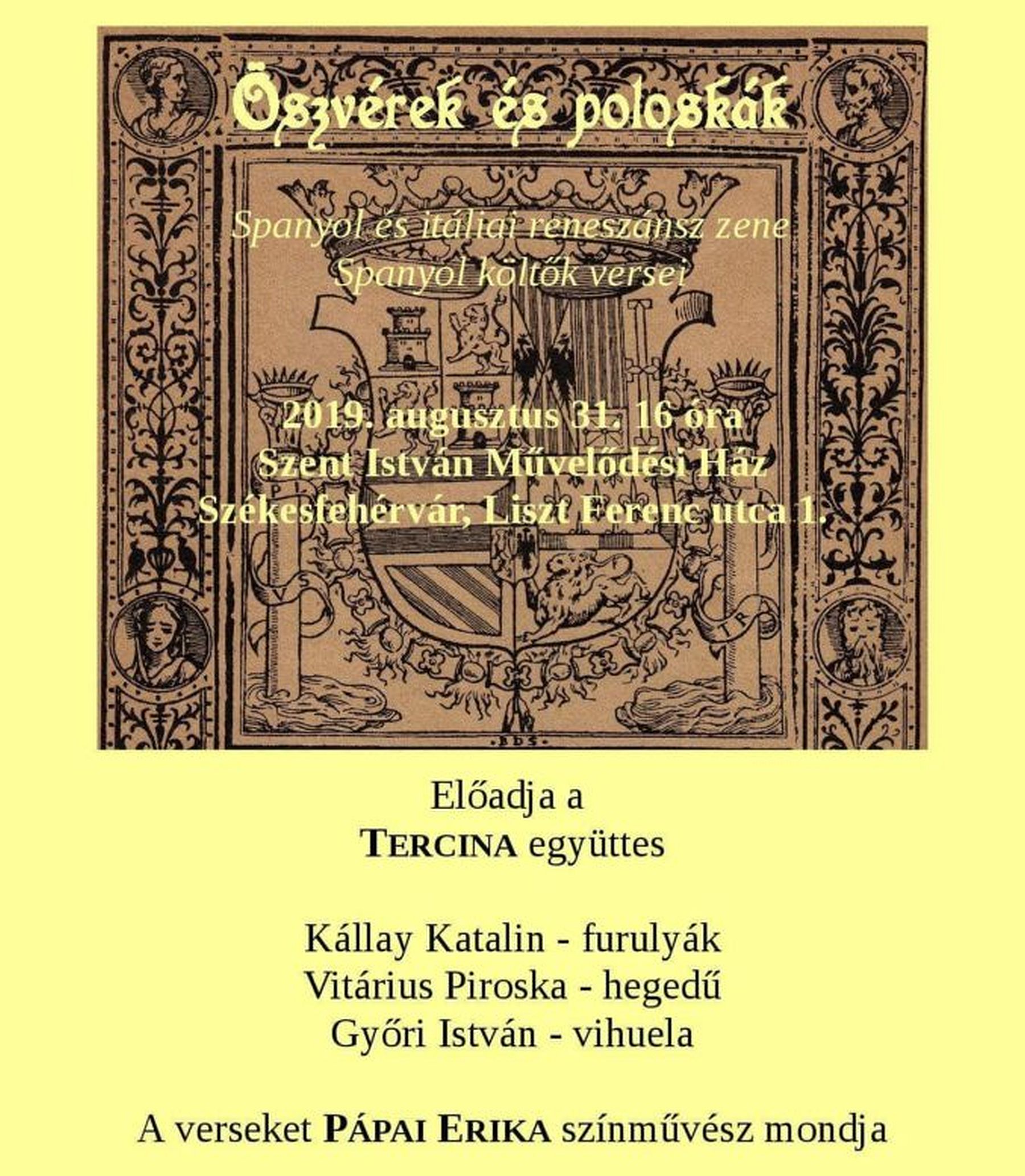 „Öszvérek és poloskák”- reneszánsz zene és költészet a Tercinával és Pápai Erikával